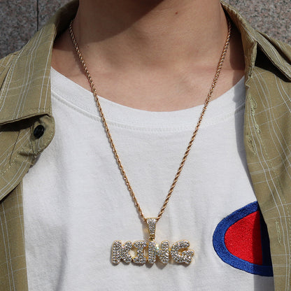 Hip-Hop King Letter Pendant Necklace