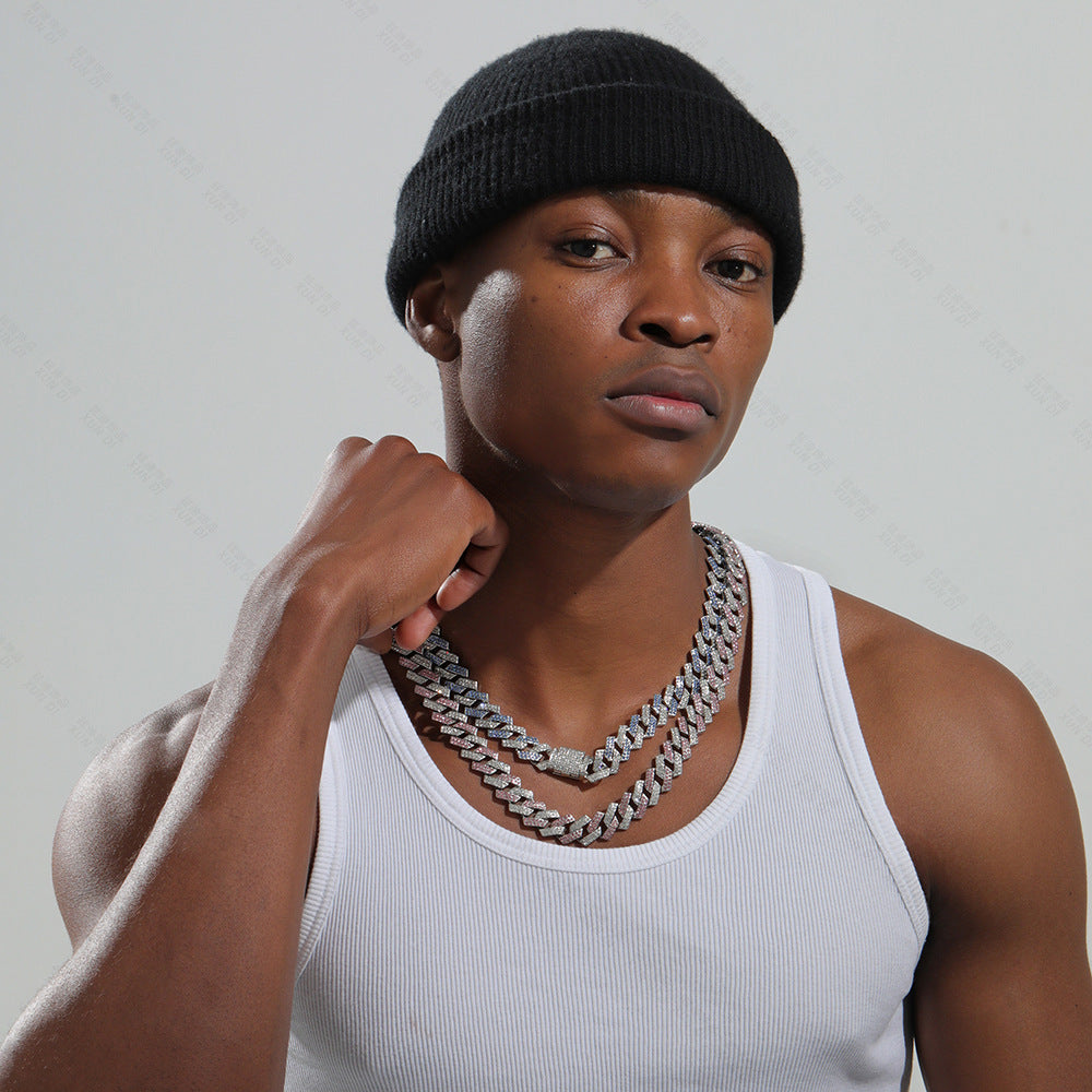 Xindi 15mm Diamond Hip-Hop Gold Chain Necklace