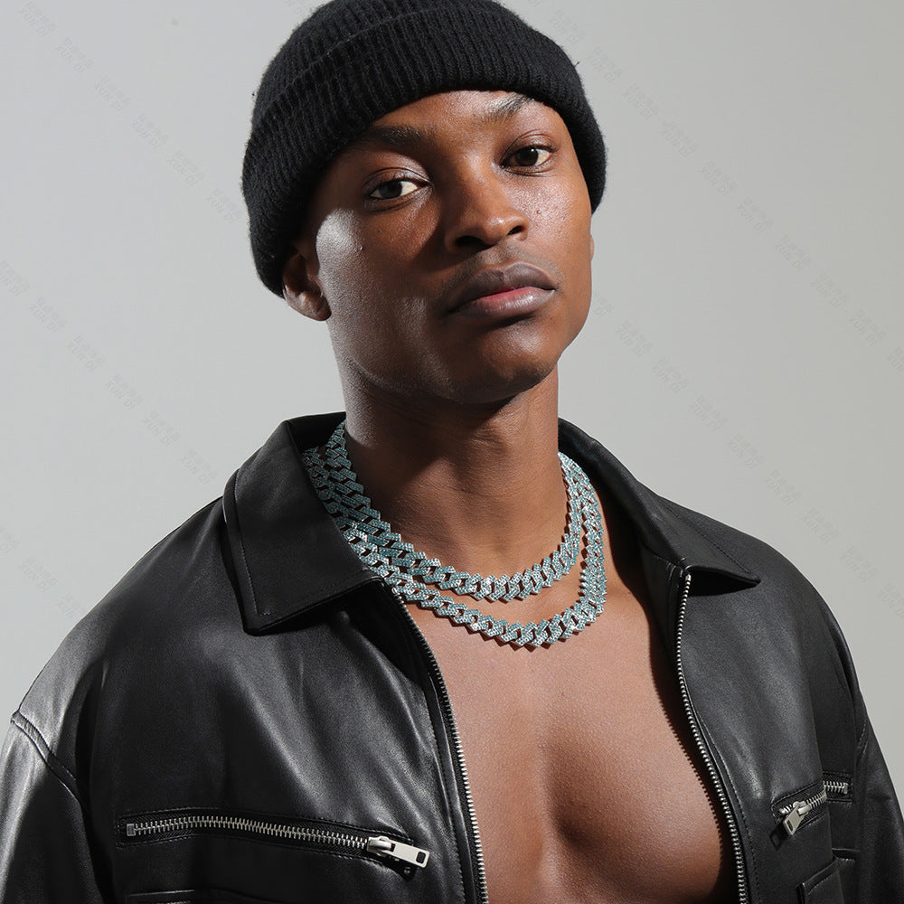Xindi 15mm Diamond Hip-Hop Gold Chain Necklace
