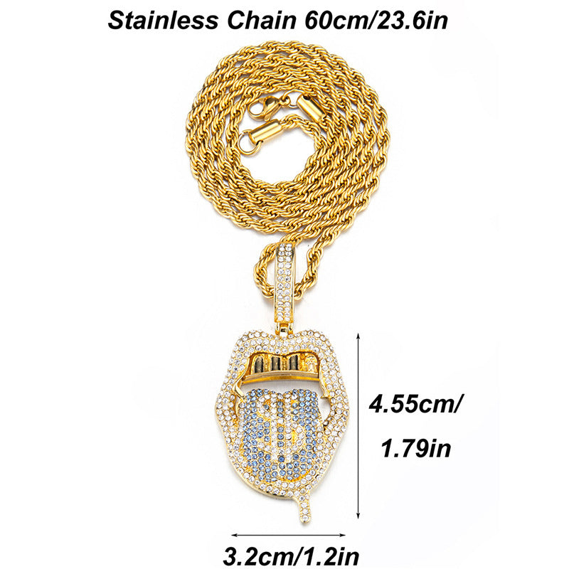 Diamond Skull Dollar Hip-Hop Pendant