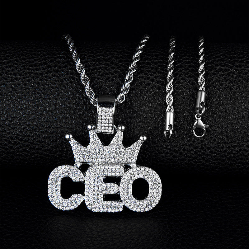 Crown CEO Full Diamond Hip-Hop Pendant