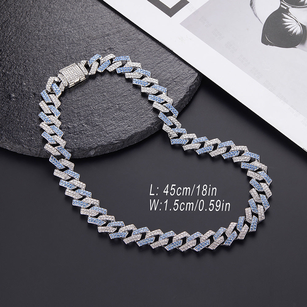 Xindi 15mm Diamond Hip-Hop Gold Chain Necklace