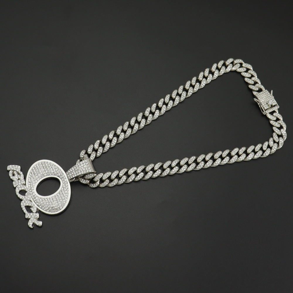 OBLOCK Diamond Letter Pendant Necklace