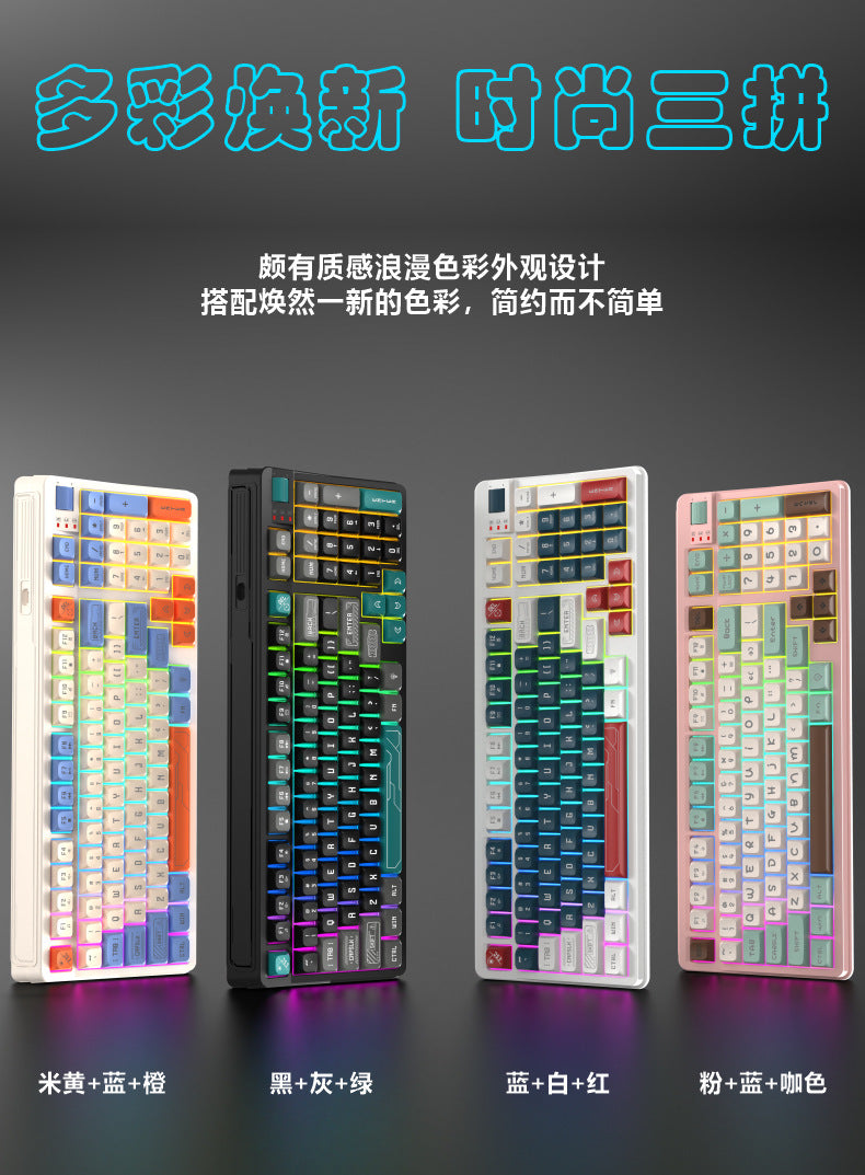 RGB Wired Gaming Keyboard with Wrist Rest – 98 Keys, Water-Resistant, USB