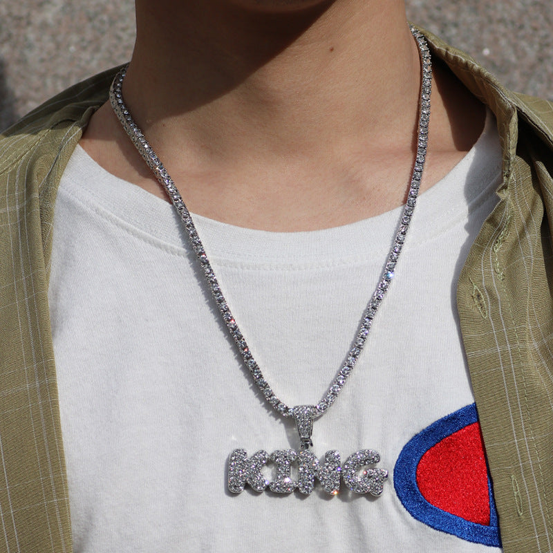 Hip-Hop King Letter Pendant Necklace