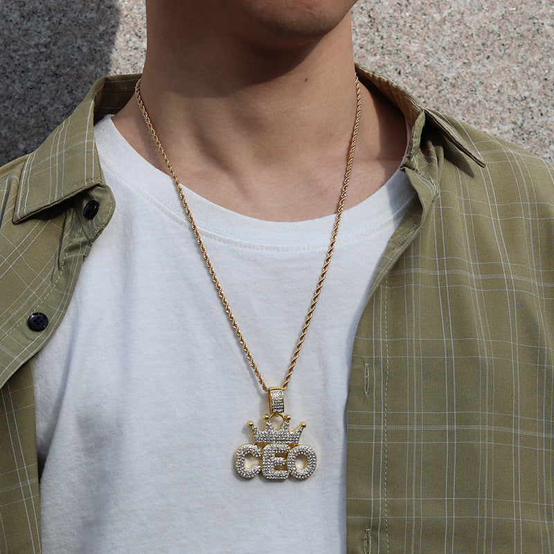 Crown CEO Full Diamond Hip-Hop Pendant