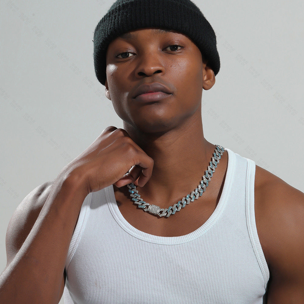 Xindi 15mm Diamond Hip-Hop Gold Chain Necklace