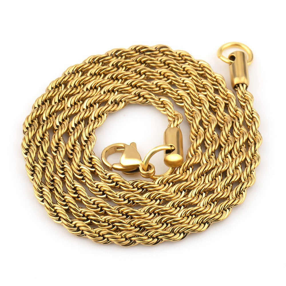 Titanium Steel Twist Chain Necklace