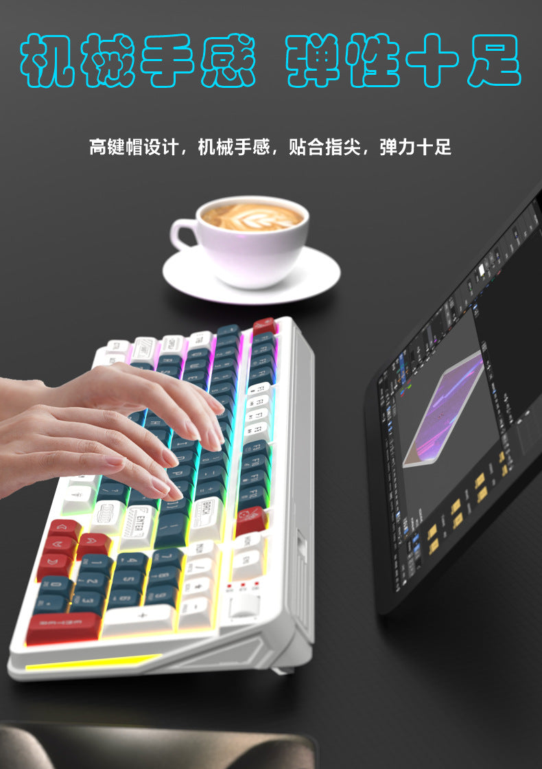 RGB Wired Gaming Keyboard with Wrist Rest – 98 Keys, Water-Resistant, USB