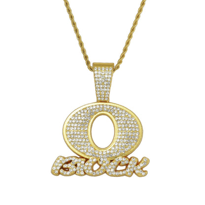 OBLOCK Diamond Letter Pendant Necklace