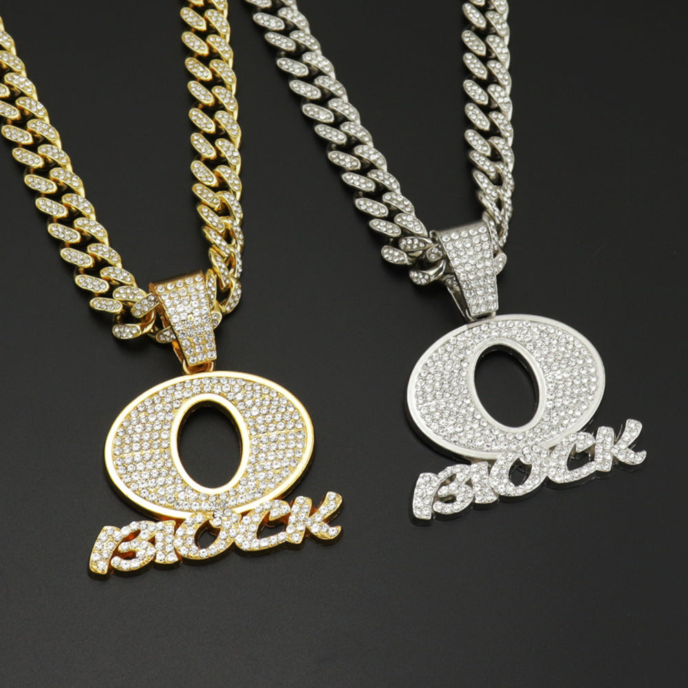 OBLOCK Diamond Letter Pendant Necklace