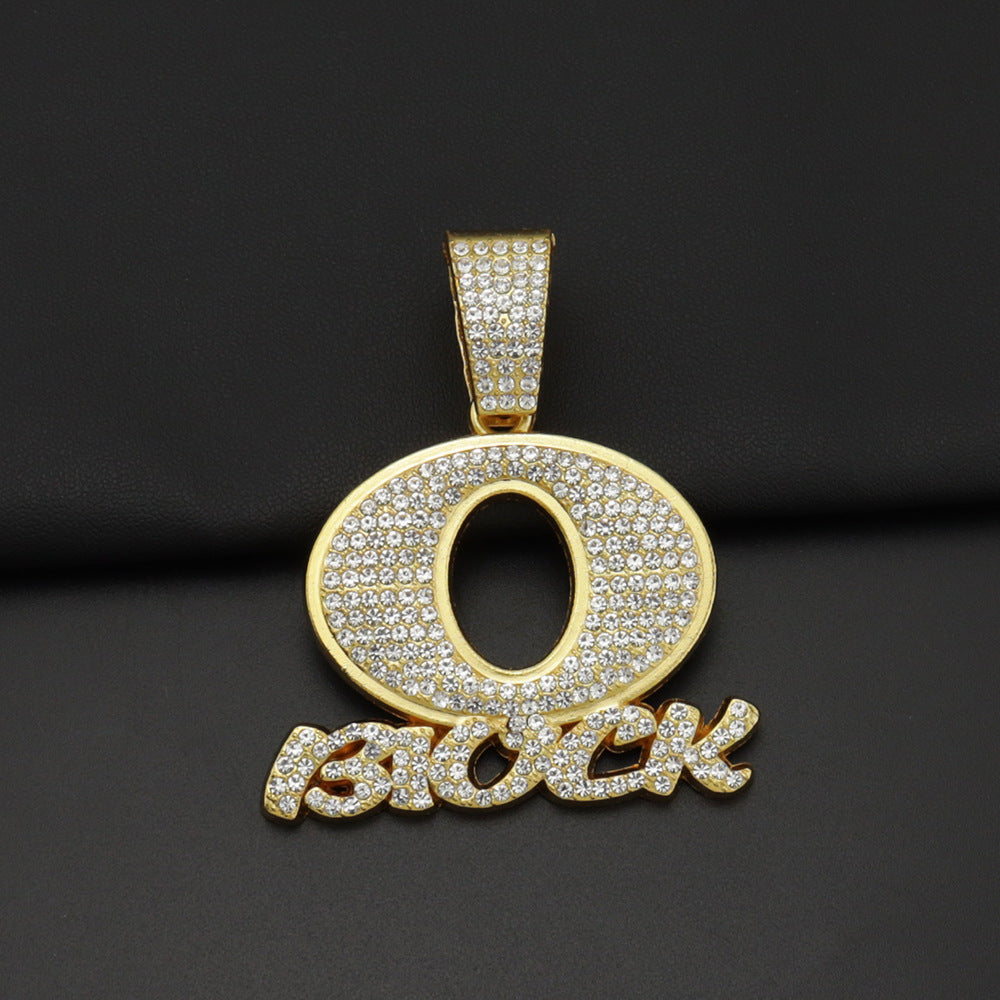 OBLOCK Diamond Letter Pendant Necklace