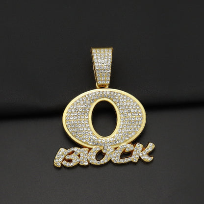OBLOCK Diamond Letter Pendant Necklace