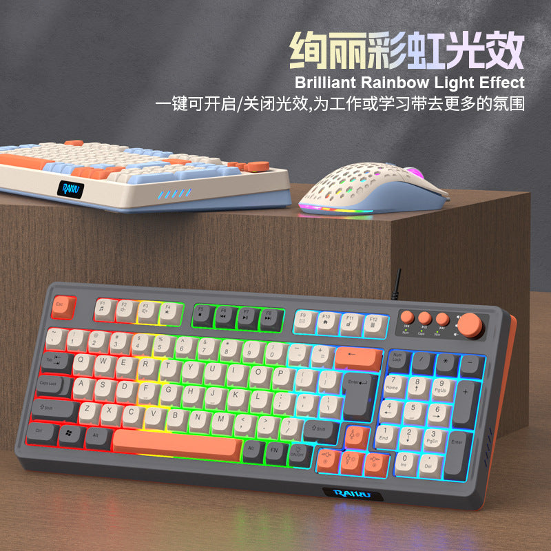 RGB Wired Gaming Keyboard and Mouse Set – 98-Key USB, RGB Backlight