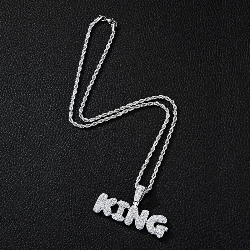 Hip-Hop King Letter Pendant Necklace