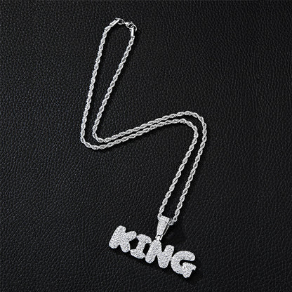 Hip-Hop King Letter Pendant Necklace