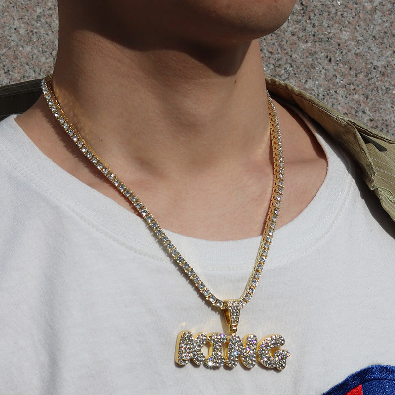 Hip-Hop King Letter Pendant Necklace