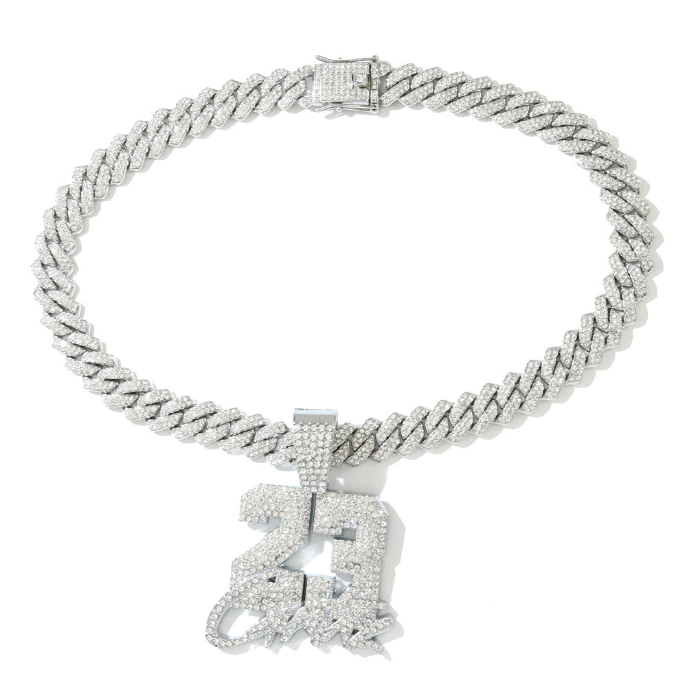 Hip-Hop No.23 Full Diamond Pendant Necklace