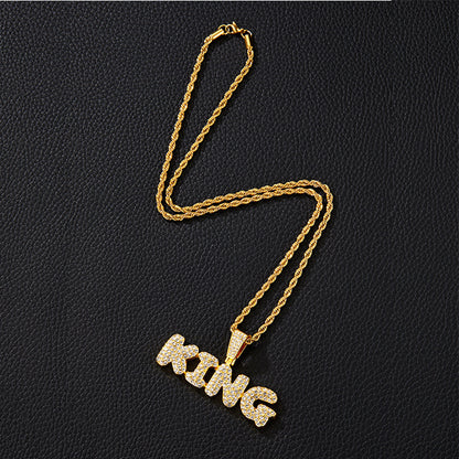 Hip-Hop King Letter Pendant Necklace