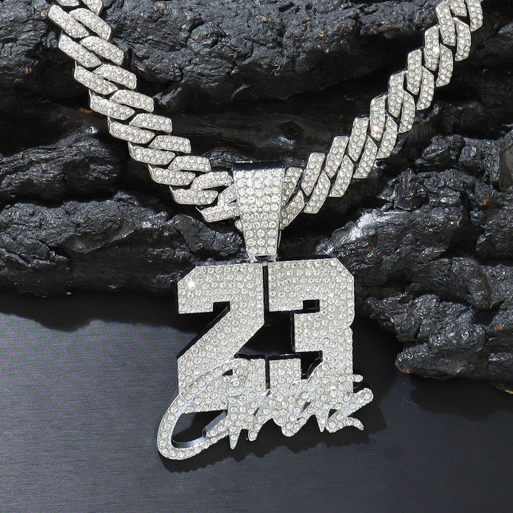 Hip-Hop No.23 Full Diamond Pendant Necklace