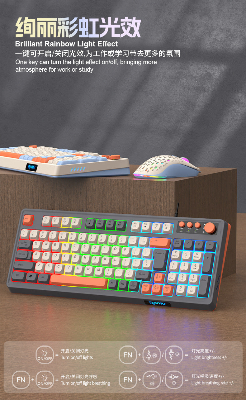 RGB Wired Gaming Keyboard and Mouse Set – 98-Key USB, RGB Backlight