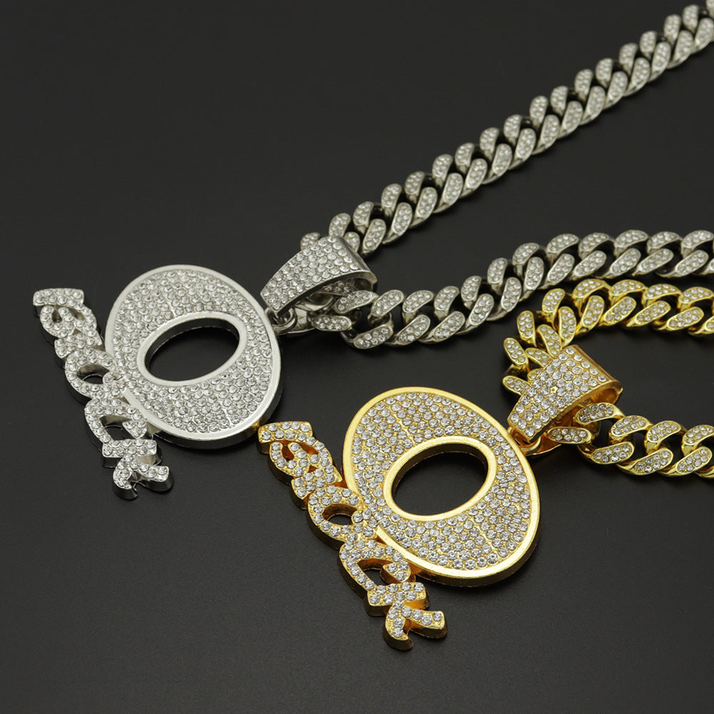 OBLOCK Diamond Letter Pendant Necklace
