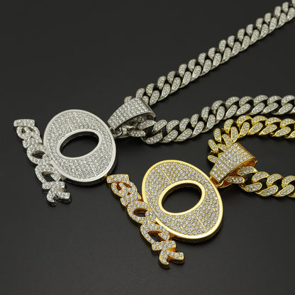 OBLOCK Diamond Letter Pendant Necklace