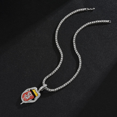 Diamond Skull Dollar Hip-Hop Pendant