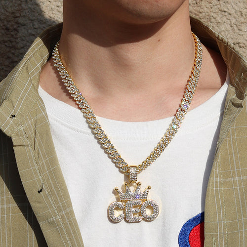 Crown CEO Full Diamond Hip-Hop Pendant