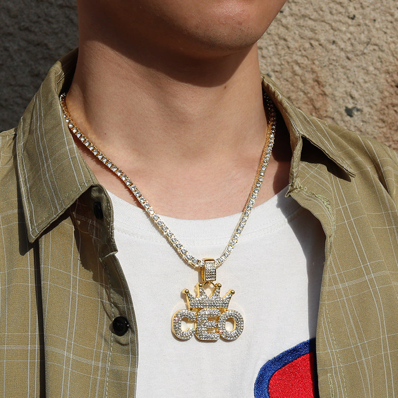Crown CEO Full Diamond Hip-Hop Pendant