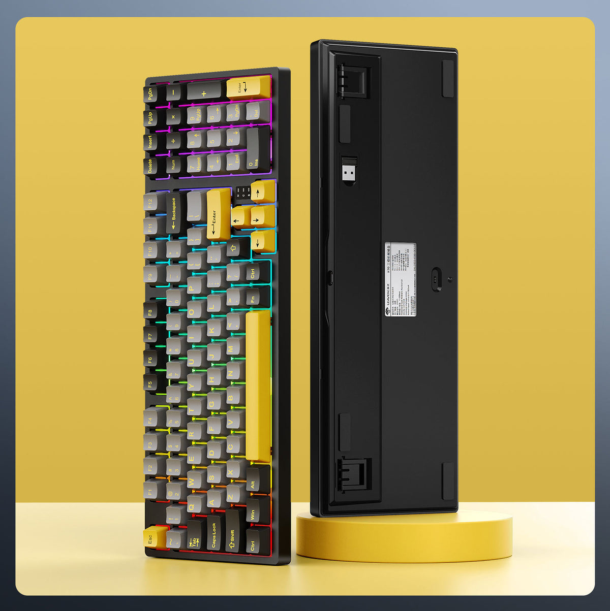 Wireless Mechanical Keyboard – 98 Keys, RGB, Bluetooth & 2.4GHz, Hot-Swap USB-C