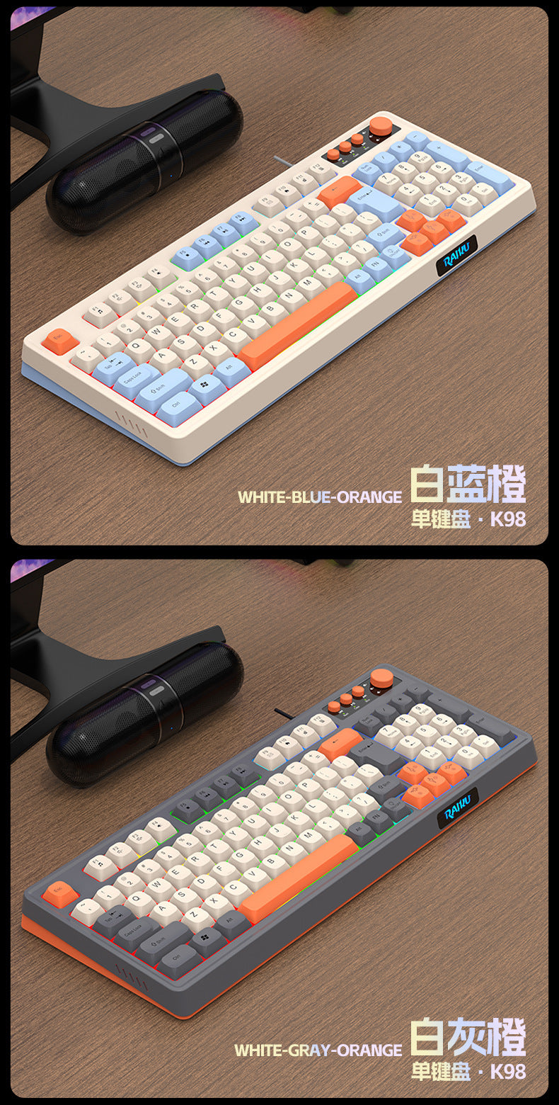 RGB Wired Gaming Keyboard and Mouse Set – 98-Key USB, RGB Backlight