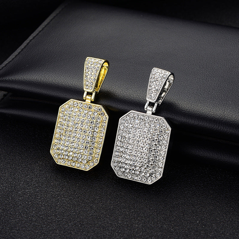 Hip-Hop Full Diamond Square Pendant