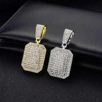 Hip-Hop Full Diamond Square Pendant