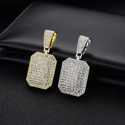Hip-Hop Full Diamond Square Pendant