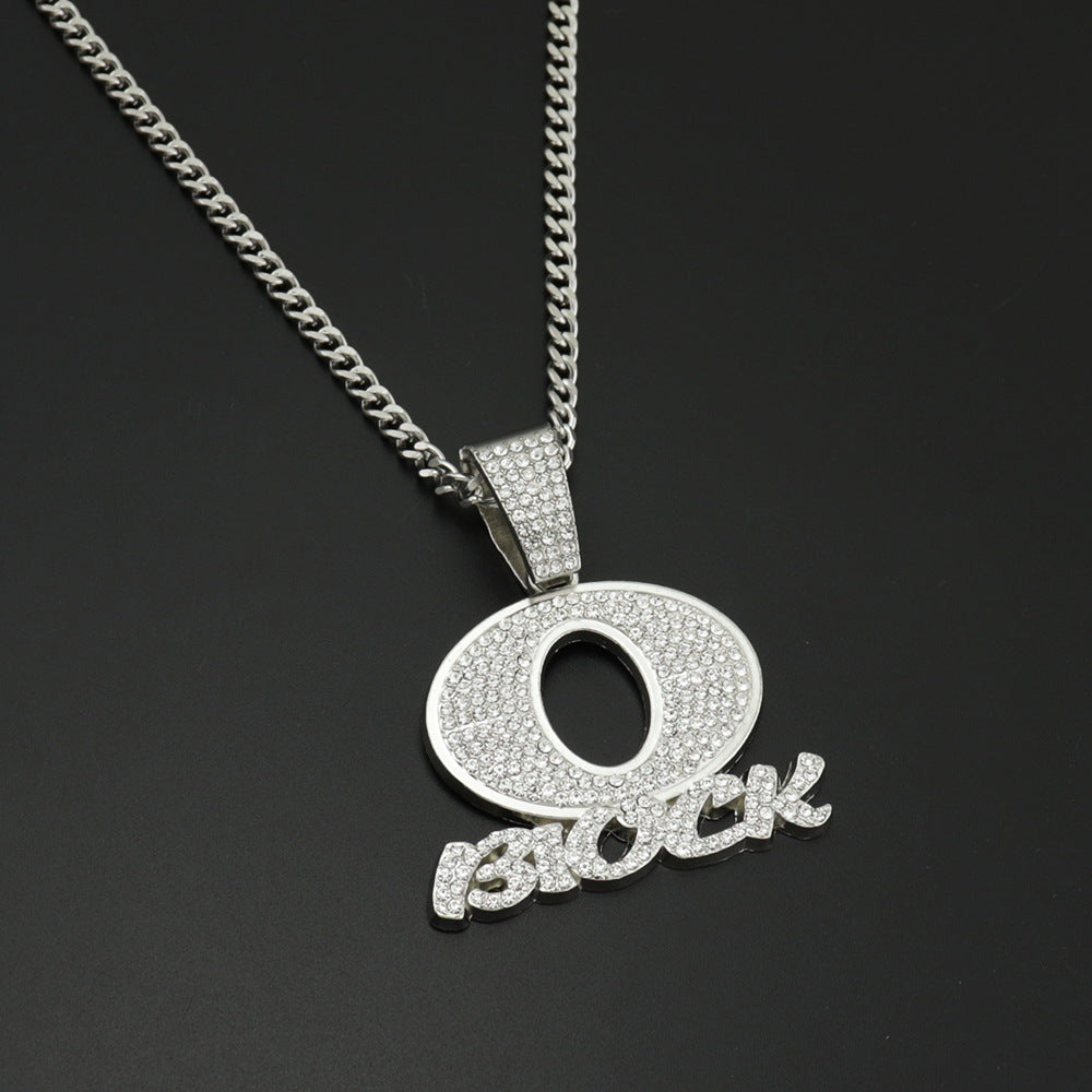 OBLOCK Diamond Letter Pendant Necklace