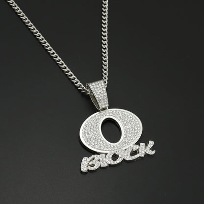 OBLOCK Diamond Letter Pendant Necklace