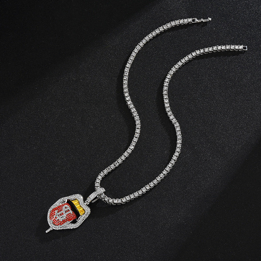 Diamond Skull Dollar Hip-Hop Pendant