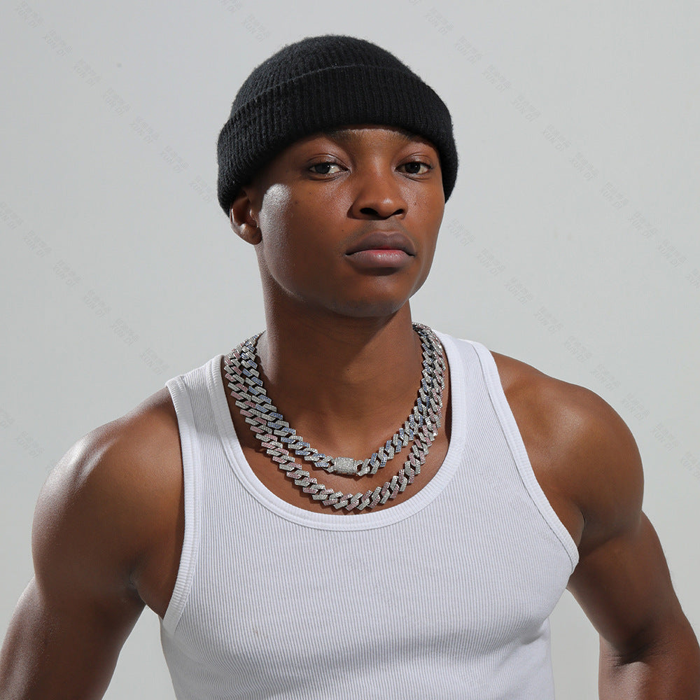Xindi 15mm Diamond Hip-Hop Gold Chain Necklace