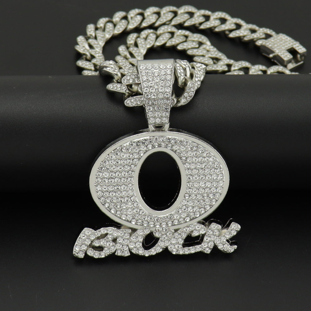 OBLOCK Diamond Letter Pendant Necklace