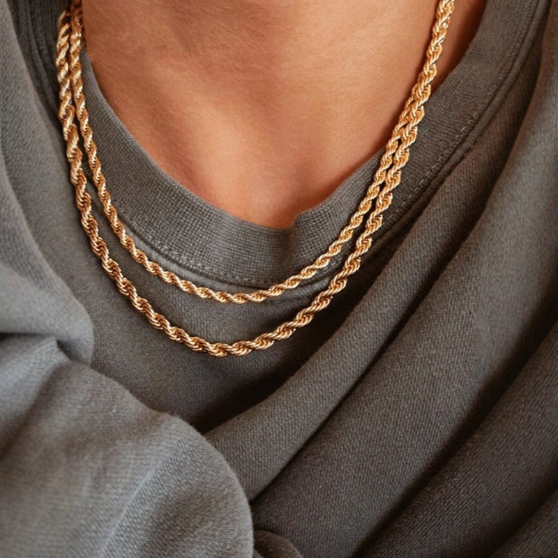 Titanium Steel Twist Chain Necklace