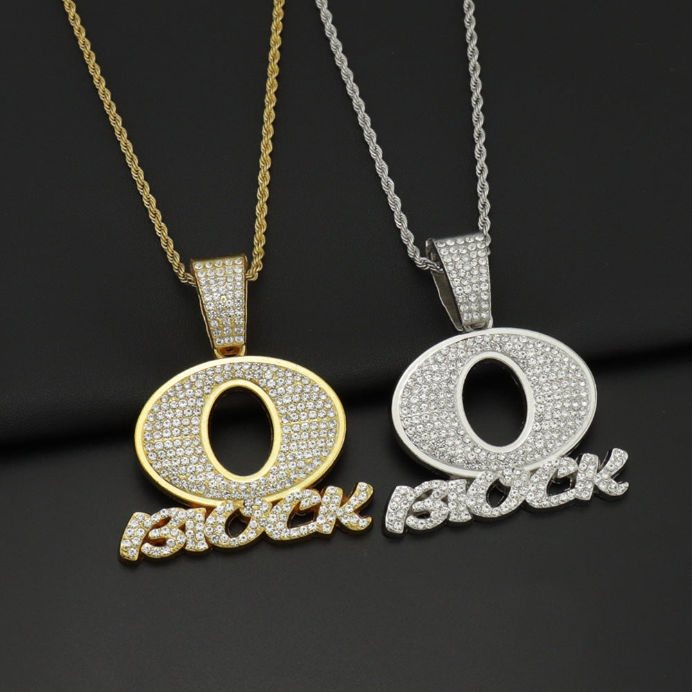 OBLOCK Diamond Letter Pendant Necklace