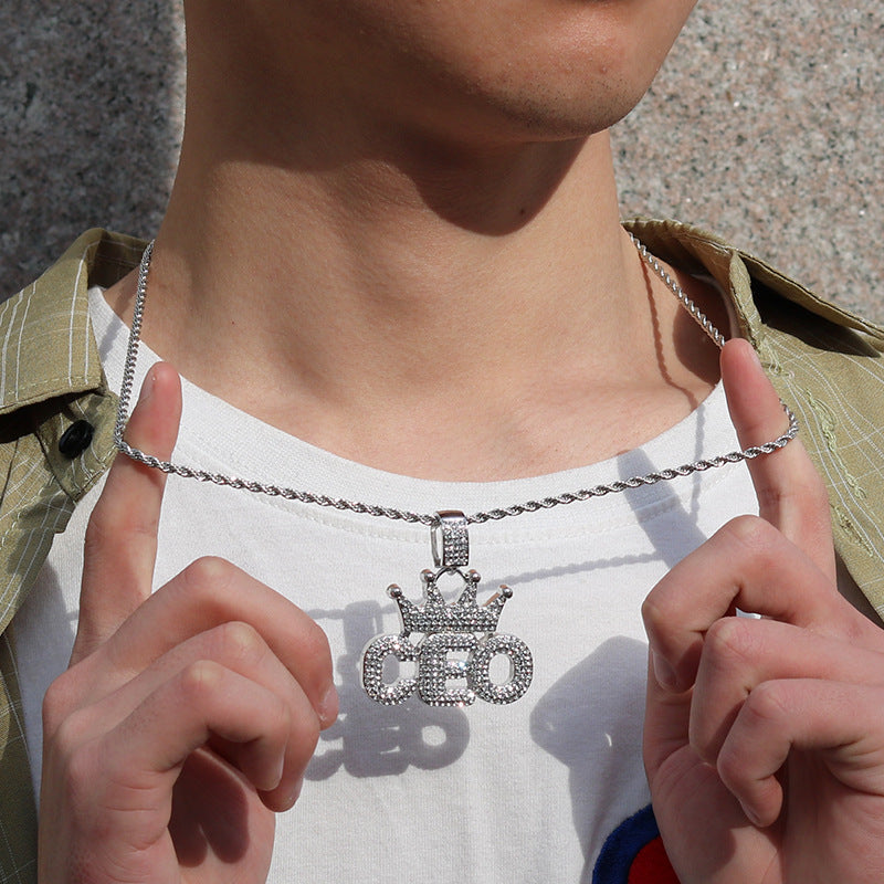 Crown CEO Full Diamond Hip-Hop Pendant