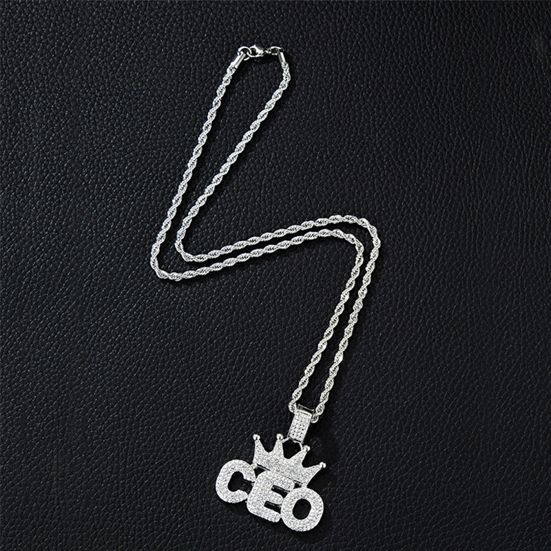 Crown CEO Full Diamond Hip-Hop Pendant