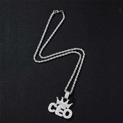 Crown CEO Full Diamond Hip-Hop Pendant