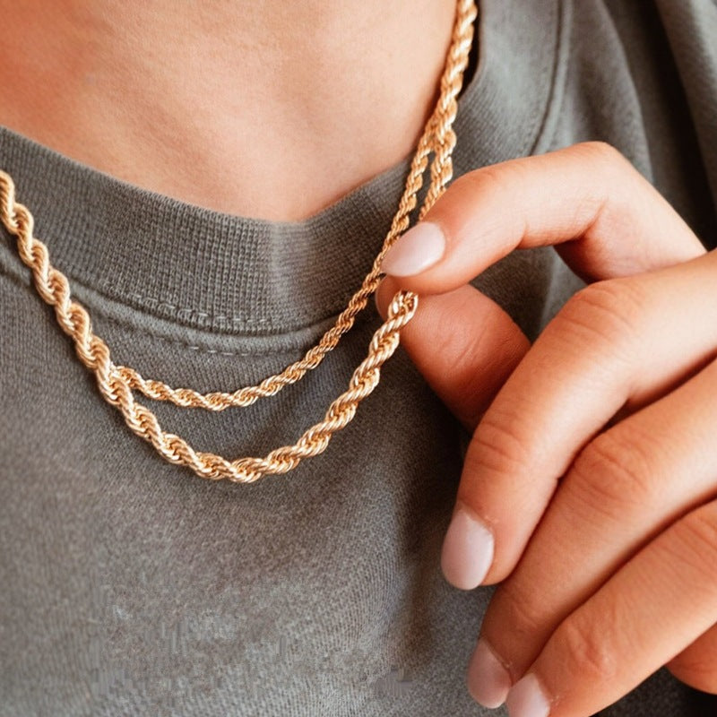 Titanium Steel Twist Chain Necklace