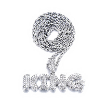 Hip-Hop King Letter Pendant Necklace
