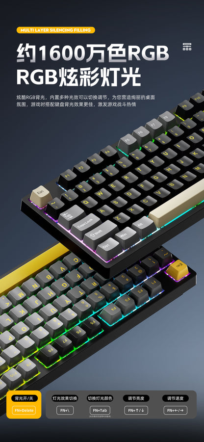 Wireless Mechanical Keyboard – 98 Keys, RGB, Bluetooth & 2.4GHz, Hot-Swap USB-C