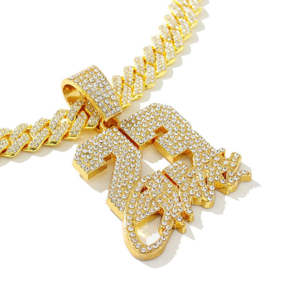 Hip-Hop No.23 Full Diamond Pendant Necklace