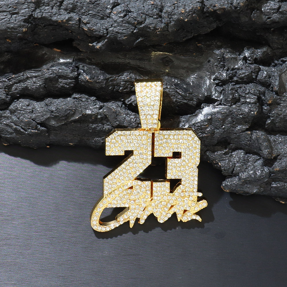 Hip-Hop No.23 Full Diamond Pendant Necklace